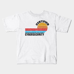 cybersecurity vintage retro job title Kids T-Shirt